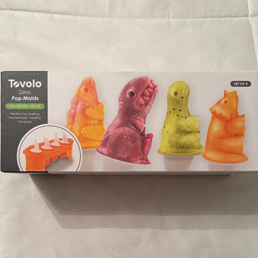Tovolo Dino Pop Molds - Orange, Pink, Yellow